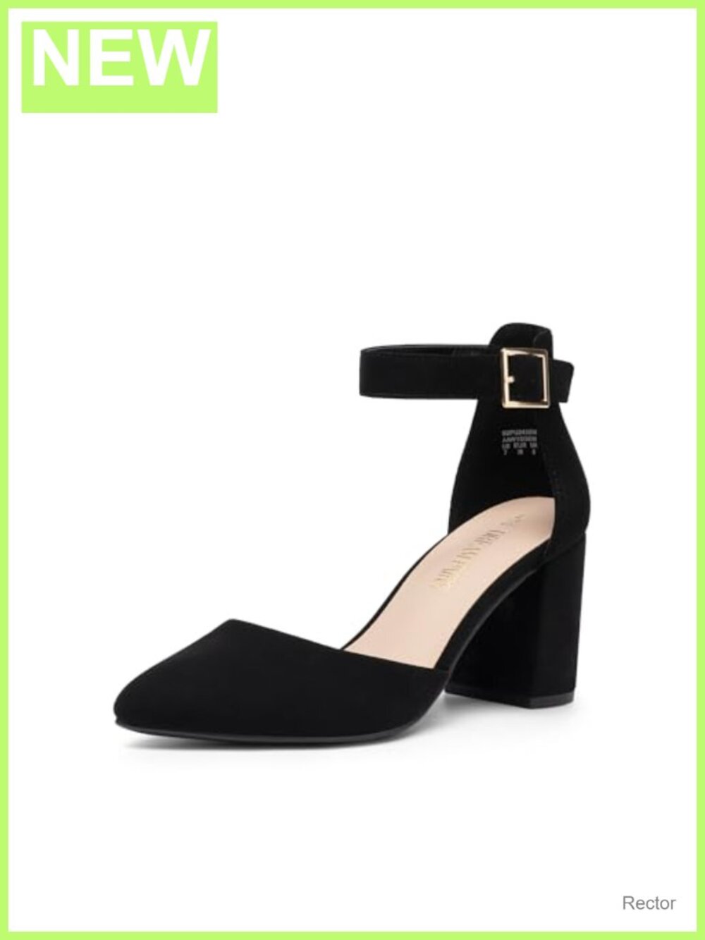 Faux Leather Block Heel Pumps with Ankle Strap D'Orsay Heels